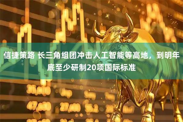 信捷策路 长三角组团冲击人工智能等高地，到明年底至少研制20项国际标准